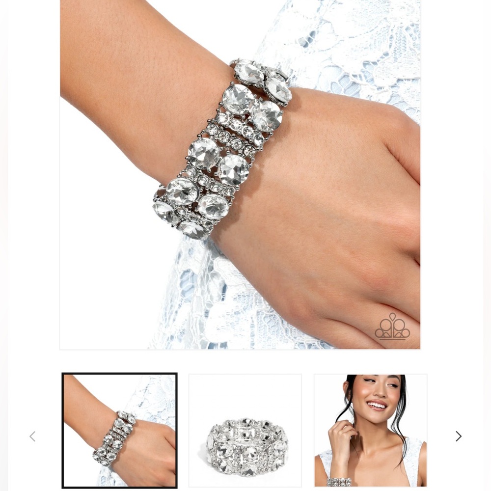 ⚪️💎⚪️ “EXACT ELEGANCE” WHITE BRACELET ~ PAPARAZZI❗️ ⚪️💎⚪️ - Picture 5 of 8